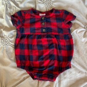 Adorable plaid bubble 6-12 mo